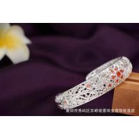 天然水晶镶钻纯银手镯 融合自然光彩与精湛工艺的东方雅致